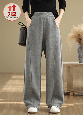 ★금요특가 자정마감 50%★편안한 기모 와이드 밴딩 팬츠