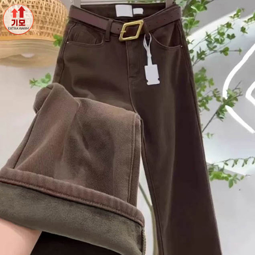 기모 롱 일자핏 코튼 팬츠