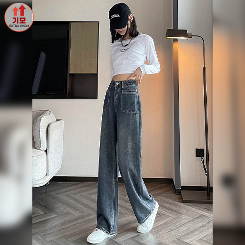 앞포켓 빈티지 워싱 기모 데님 팬츠