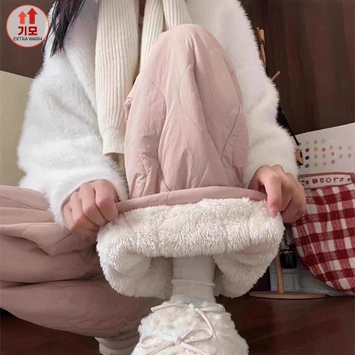 겨울 퀼팅 기모 방한 팬츠