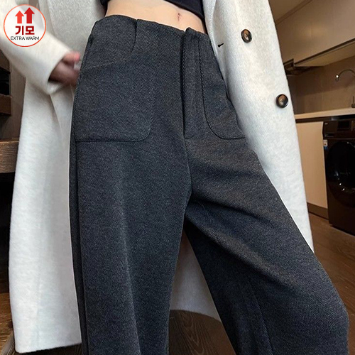 기모 헤링본 포켓 와이드 슬랙스