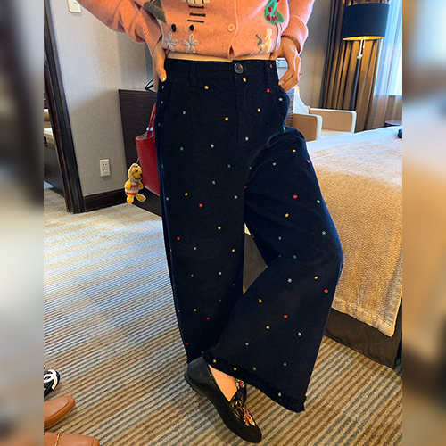 별자수 코듀로이 와이드 팬츠