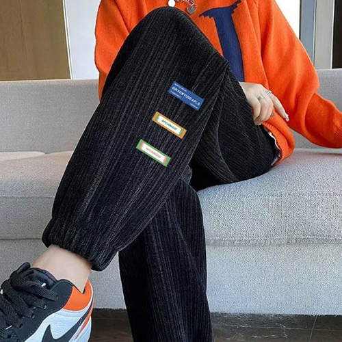 ◈[당일발송] 라벨링 코듀로이 밴딩 조거 팬츠