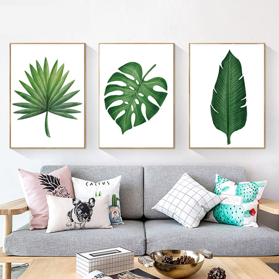 [당일발송] 심플 나뭇잎 인테리어 캔버스 포스터 3종