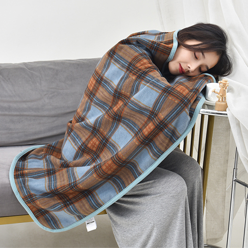 체크 케이프 다용도 담요