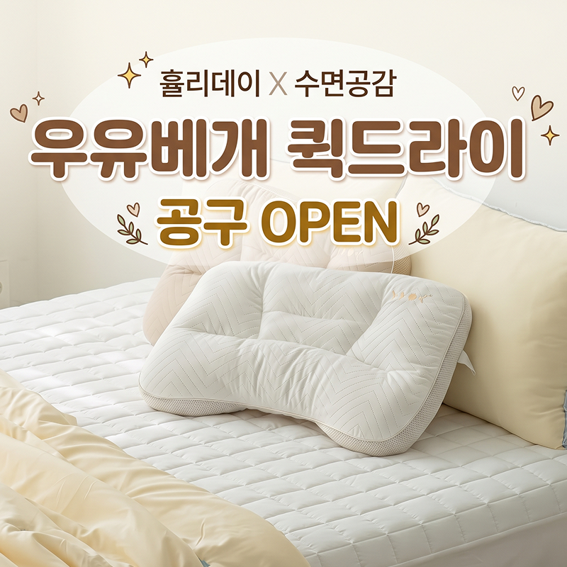 [공구] 휼리데이 X 수면공감 우유베개 퀵 드라이