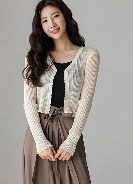 [기획특가] 네추럴 무드 골지 니트 나시& 볼레로 가디건 세트
