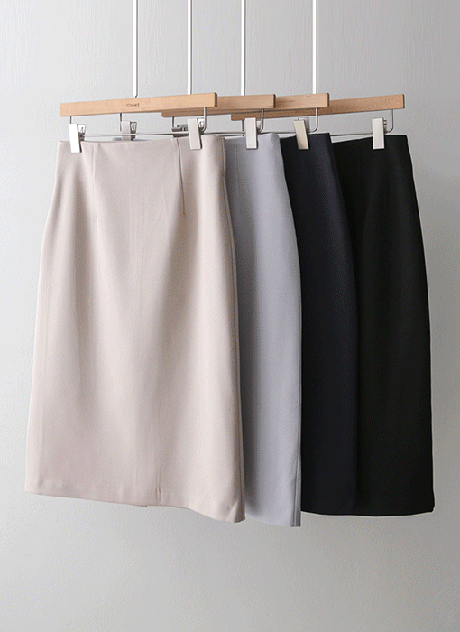 아이렌 뒷트임 H라인 슬림 미디 펜슬 스커트