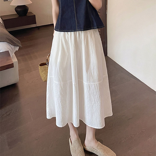 데일리 플레어 밴딩 심플 스커트