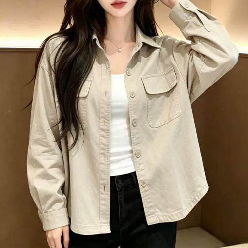 베이직 포켓 루즈핏 카라 셔츠