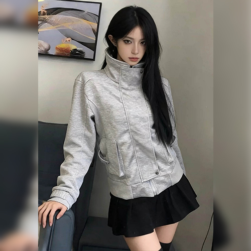 하이넥 카라 투웨이 포켓 집업 점퍼