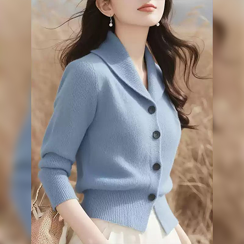소프트 단정 카라 버튼 가디건