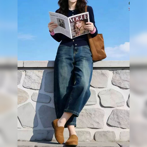 빈티지 워싱 데일리 배럴 데님