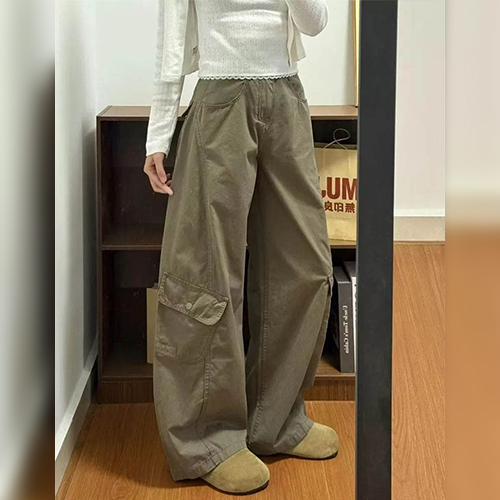 사이드 포켓 카고 와이드 팬츠