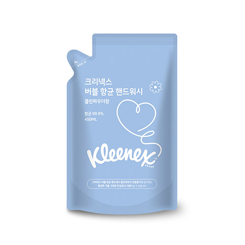 크리넥스 항균 핸드워시 클린파우더 450ml (리필) (EA)