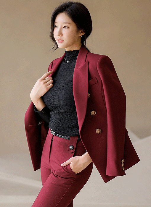 [루이스엔젤] 우아한 라인감 완벽 슬림 실루엣 더블 테일러드 자켓