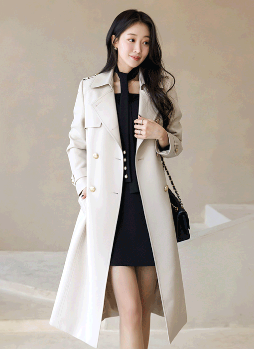 [루이스엔젤] 클래시럭스 무드 스테디라인 2가지 벨트SET 더블 트렌치 코트