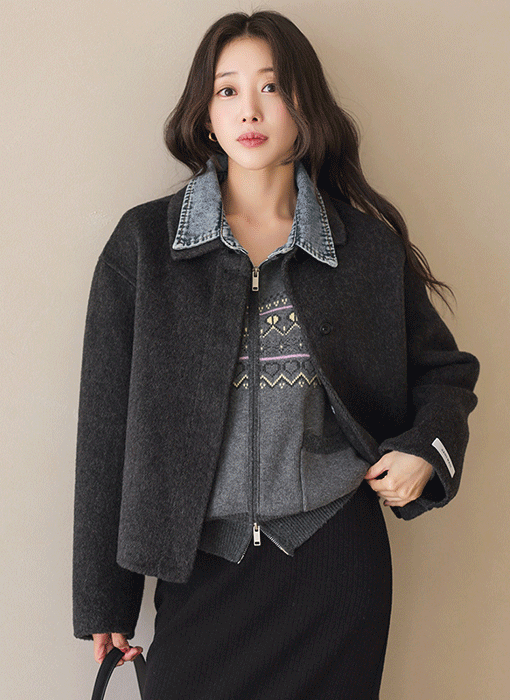 [Theonme] 울 블렌딩 카라 핸드메이드 자켓