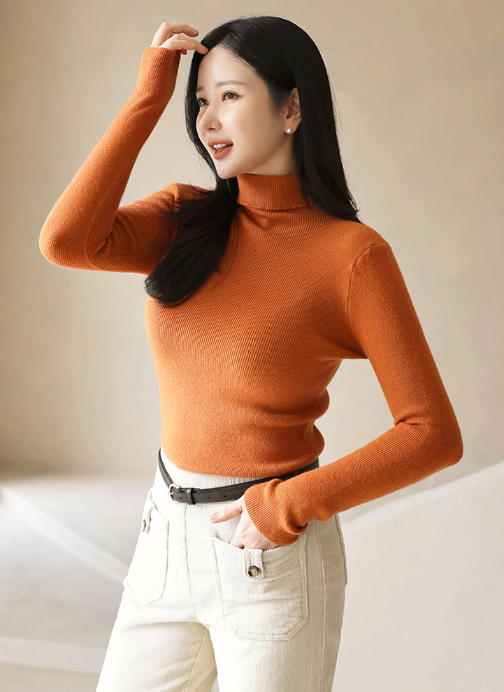 (1+1)캔디데이 심플 베이직 데일리 잔잔 골지 폴라 니트