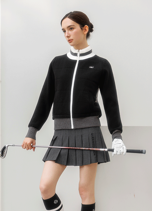 [QoG] 골프 울 라인 시보리 집업 점퍼_3color