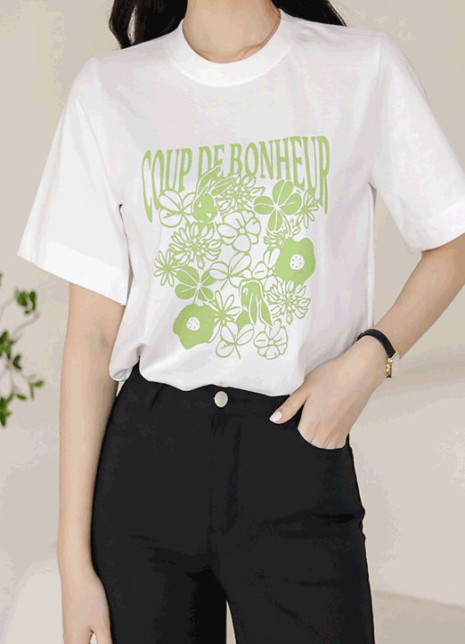 보네르 탄탄 코튼 플라워 프린팅 티셔츠