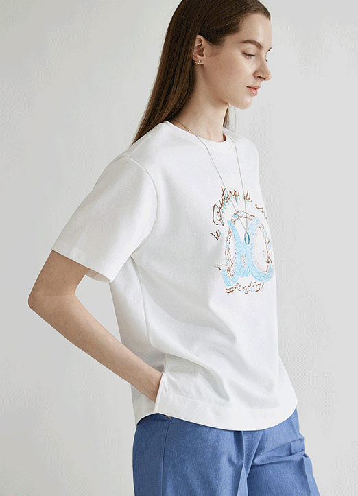 [Theonme] 에폴레 로프 레터링 프린팅 티셔츠