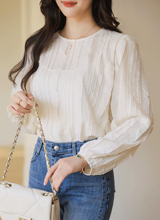 멜디아 이너나시SET 프릴 라인 쟈가드 블라우스