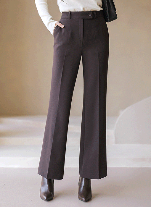 프라일 탄탄 속기모 일자 세미 와이드 슬랙스 팬츠