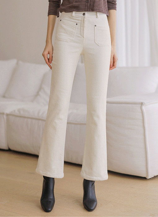 [Theonme] 트로엘 앞포켓 기모 부츠컷 코튼 팬츠