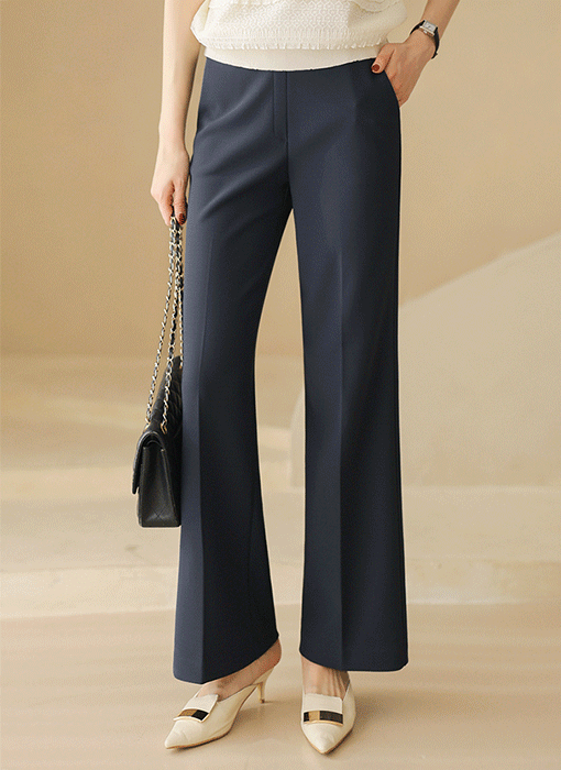 (55-77) 일자 통 세미 와이드 히든밴딩 심플 모던 슬랙스